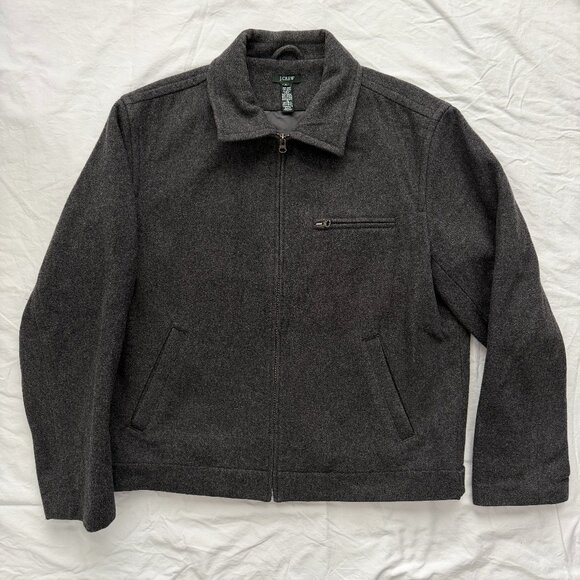 J CREW City Jacket Charcoal Night Gray Wool Blend Jacket XL - Picture 2 of 13